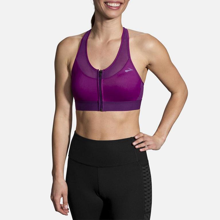 Brooks Women's FastForward Zip Running Bra - Purple (ERHC27593)